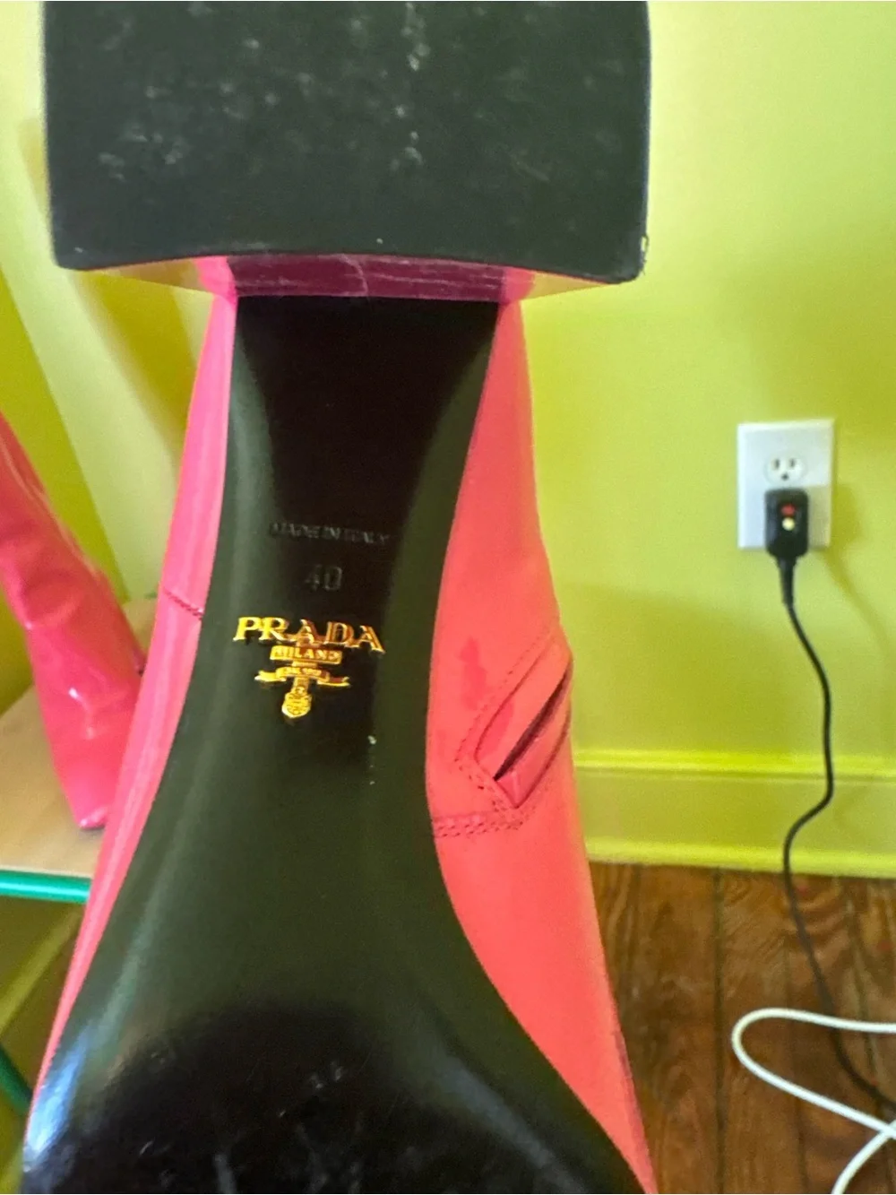Prada Fuchsia Patent Leather Knee High Boots 💗